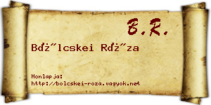 Bölcskei Róza névjegykártya
